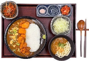 카레우동+가라아게 사진